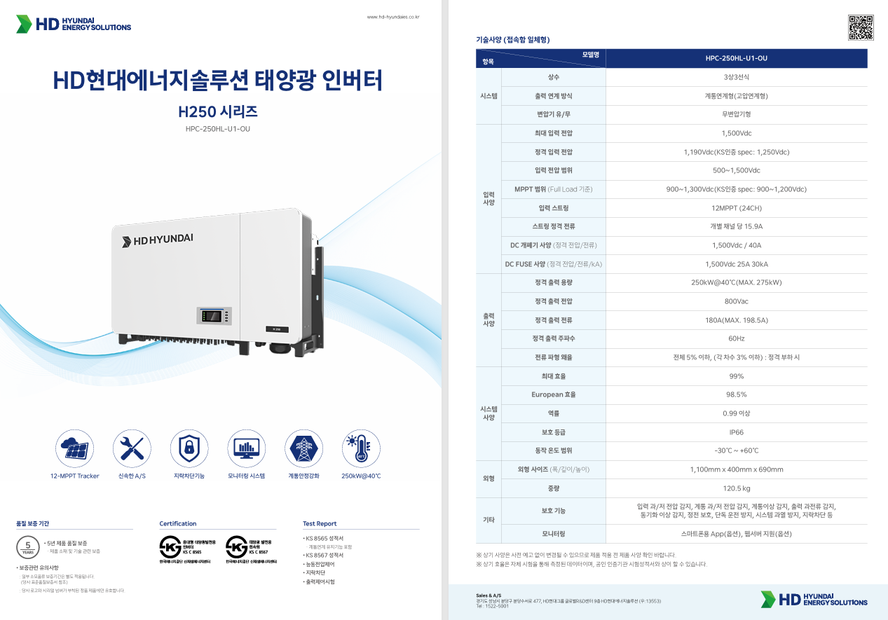 현대 인버터 H250시리즈 (HPC-250HL-U1_OU